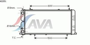 Радиатор, охлаждение двигателя AI2051 Ava