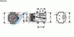Компрессор системы кондиционирования для Ford Fiesta 2001-2008 FDAK105 Ava