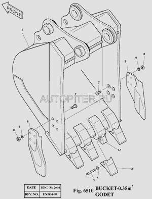 Палец стопорный 2705-1022 27051022 Doosan