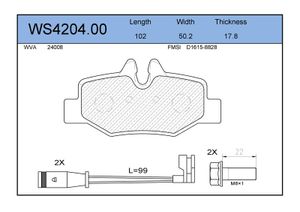 Колодки тормозные задние дисковые к-кт для Mercedes Benz Vito/Viano-(639) 2003-2014 WS420400 Jeenice