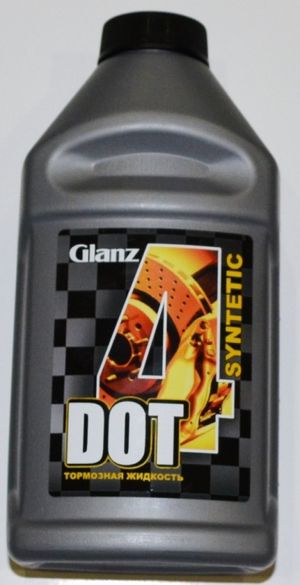 Тормозная жидкость DOT4 GLANZ  455мл, GLANZ
