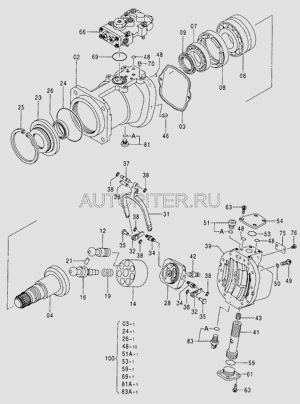 Корпус гидронасоса 1014184 Hitachi