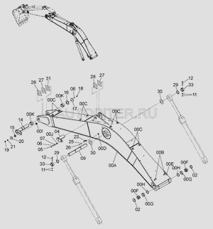Втулка в рукоять рукоять - стрела (Аналог)  4381855 (HITACHI ZX330) 4381855 Hitachi