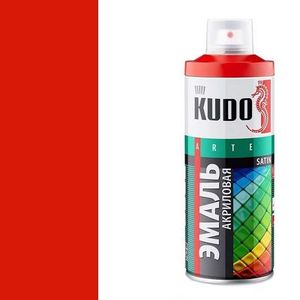 Эмаль универсальная акриловая satin RAL 3020 алая KUDO