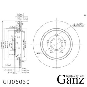Диск тормозной задний с покрытием FORD Focus-II/C-MAX/Volvo C30 GANZ GIJ06030 gij06030 Ganz