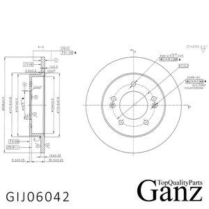 Диск тормозной задний с покрытием HYUNDAI iX20 / KIA Venga 10-> GANZ GIJ06042