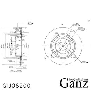 Диск тормозной задний с покрытием HONDA ACCORD 2.0-2.4 08 GANZ GIJ06200 gij06200 Ganz