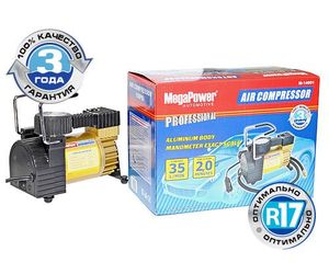 Компрессор автомобильный 35л/мин. 10атм. 14А 12V в прикуриватель (сумка) MEGAPOWER m14001 Megapower