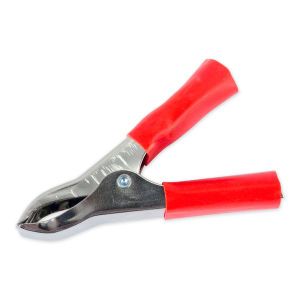 Клемма-зажим крокодил 75 мм красная изолированная ручка ARNEZI A0101002