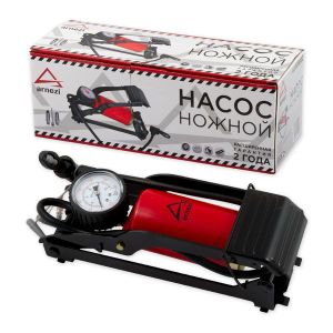 Насос воздушный ножной, одноцилиндровый 360 см 3 с манометром 0-9Атм и шлангом L=60 см ARNEZI A0301002