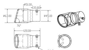 Насадка на глушитель 45х120 мм ARNEZI A0701002