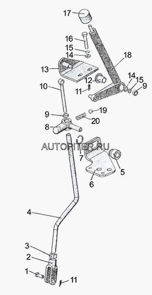 Направляющая тяги управления раздаточной коробки, Торговая марка МТЗ 9521802027 МТЗ