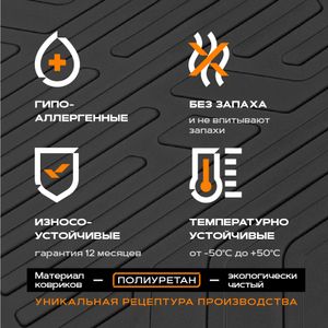 Коврики в салон (полиуретан) Hyundai Solaris (2010-2017) 0520050100 Rezkon Коврики в салон (полиуретан) Hyundai Solaris (2010-2017) 0520050100 Rezkon