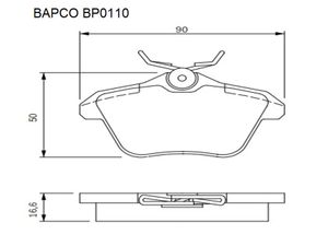 Колодки тормозные дисковые BP0110 задние, комплект,