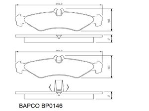 Колодки тормозные дисковые BP0146 задние, комплект,