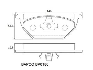 Колодки тормозные дисковые BP0186 передние с датчиком износа, комплект,