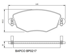 Колодки тормозные дисковые BP0217 передние, комплект,