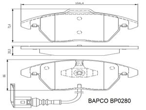 Колодки тормозные дисковые BP0280 передние, комплект,