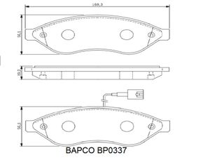 Колодки тормозные дисковые BP0337 передние, комплект,