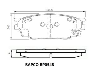 Колодки тормозные дисковые BP0548 передние, комплект,
