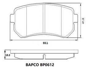 Колодки тормозные дисковые BP0612 задние, комплект,