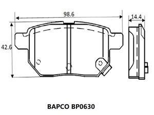 Колодки тормозные дисковые BP0630 задние, комплект,