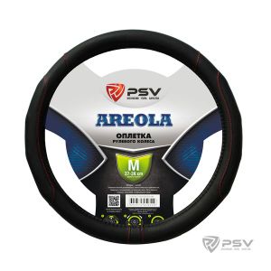 Оплетка руля M PSV Areola экокожа мягкие вставки красная отстрочка черная
