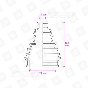 Чехол ШРУСА внутренний черный Lada Vesta (серия Оригинал+) 16247 CS-20