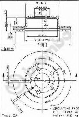Тормозной диск 09.4629.10 Brembo