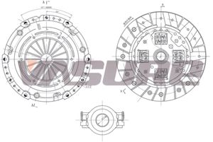 Комплект сцепления VW Golf/Jetta/Vento 1.0/1.3/1.4 86>