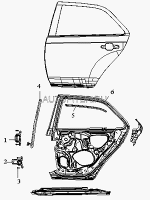 Дверь задняя левая mk