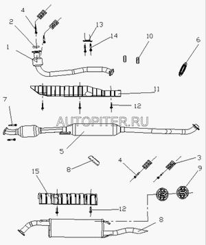 Подушка выхлопной системы задняя GEELY MK