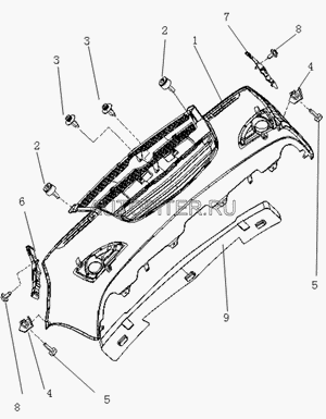 Накладка передней панели МК пластик
