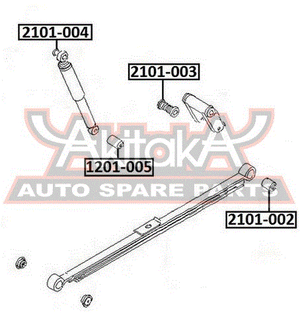 Сайлентблок заднего амортизатора нижний для Ford Transit 2006-2013 2101005 Asva