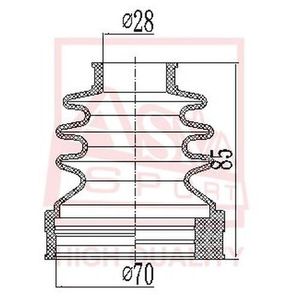 Пыльник ШРУСа (комплект без смазки) asbtinzze15 Asva
