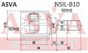 Шарнирный комплект nsilb10 Asva