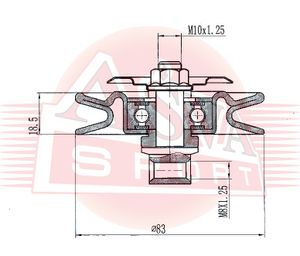 Ролик-натяжитель клинового ремня для Toyota 4 Runner/Hilux Surf 1995-2002 TYBP034 Asva