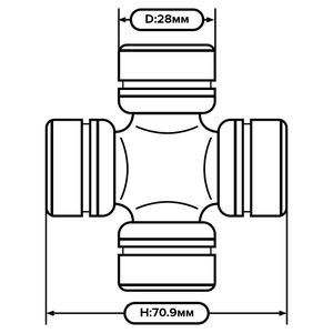 Крестовина УАЗ с 2014 г., ВАЗ-2121 (28х71) (13.192) "АгроТэк" (80) Крестовина УАЗ с 2014 г., ВАЗ-2121 (28х71) (13.192) "АгроТэк" (80)