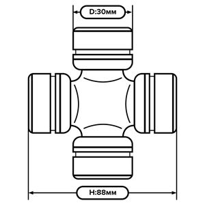 Крестовина карданного вала ГАЗель, Волга, Соболь, УАЗ с кольцами Крестовина карданного вала ГАЗель, Волга, Соболь, УАЗ с кольцами