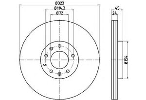 Тормозной диск MDC2075 Mintex