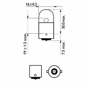 Лампы  RY10W 12V-10W (BAU15s), 12093CP 12093CP Philips