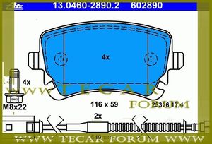 Колодки тормозные задние дисковые к-кт для VW Phaeton 2002-2016 3D0698451A Vag