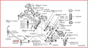 Втулка стабилизатора задней подвески 546137S016 Nissan