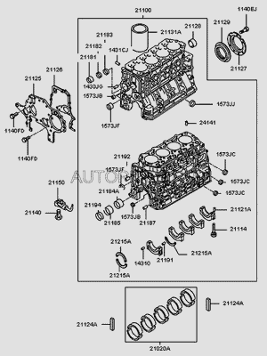 Подшипник скольжения коленвала 2102045020 Hyundai-Kia