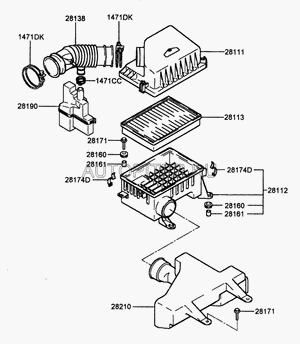 Воздушный фильтр 2811322600 Hyundai-Kia