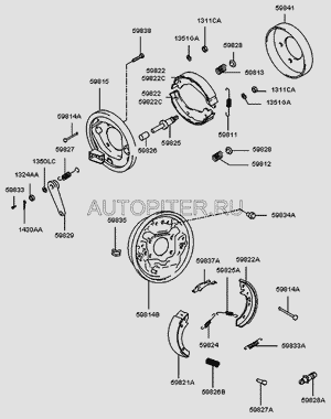 ПЛАСТИНА КОЛОДКИ БАРАБАННОГО ТОРМОЗА 598145H000 Hyundai-Kia