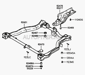 Сайлентблок передней балки для Hyundai Accent II (+ТАГАЗ) 2000-2012 6246625000 Hyundai-Kia