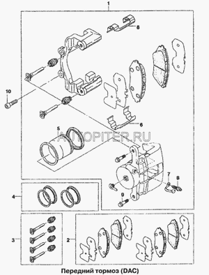 Тормозной суппорт передний правый \ Daewoo Nexia/Lanos 96273701 Daewoo