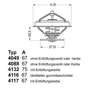 Термостат, охлаждающая жидкость 4049.80D1 Wahler