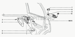 Ручка двери внутренняя ВАЗ-2123 передняя левая, GM шт General Motors 212306105181000 General Motors